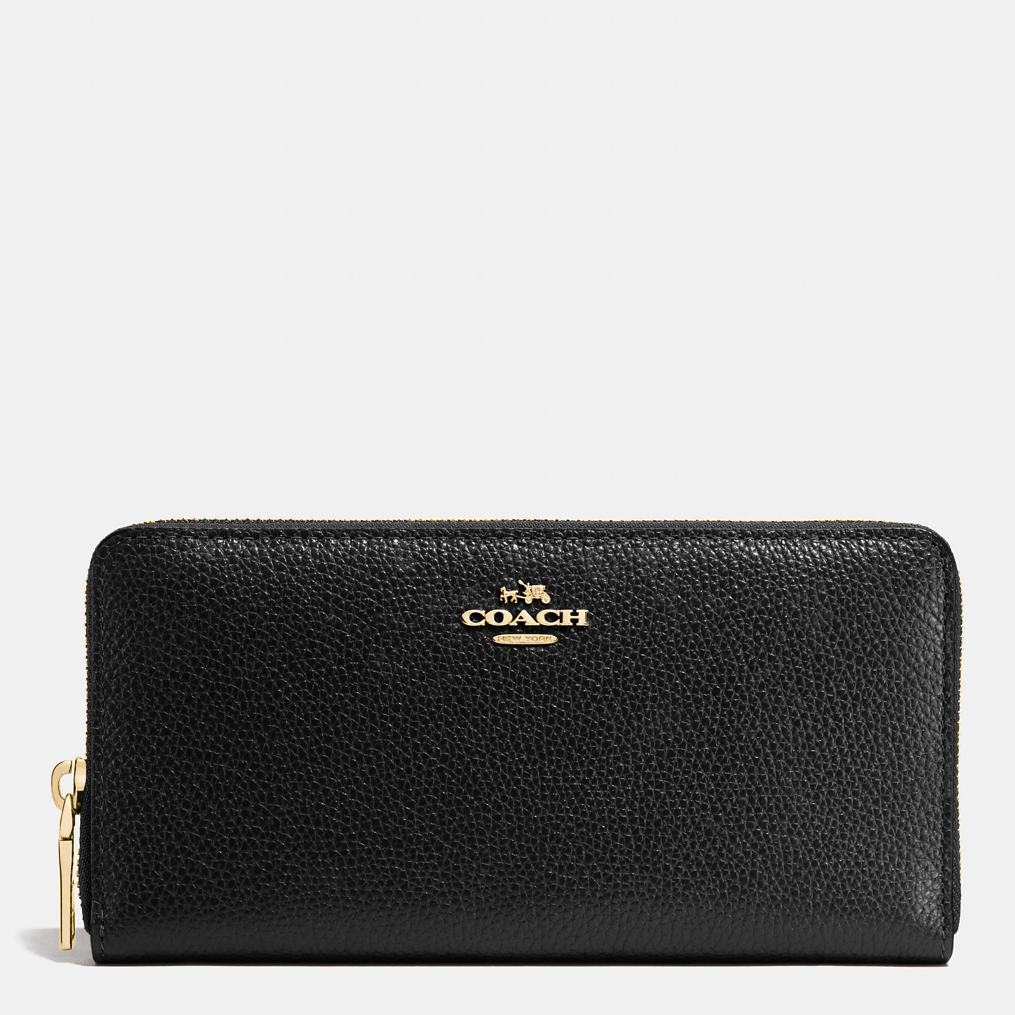 Coach Accordion Zip Wallet In Pebble Leather | Coach Outlet Canada